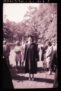 Image of Young woman in cap and gown