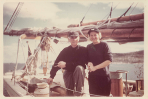 Image: Donald and Miriam MacMillan on the Schooner Bowdoin