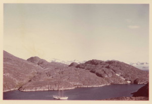 Image: Schooner Bowdoin moored, long view