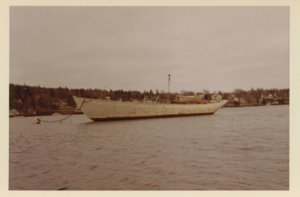 Image of Schooner Bowdoin return trip from Mystic - the Bowdoin moored