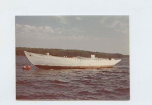 Image of Schooner Bowdoin before reconstruction- moored