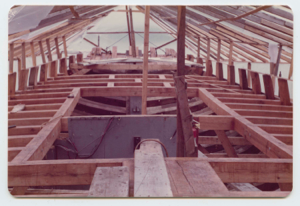 Image of Schooner Bowdoin under reconstruction