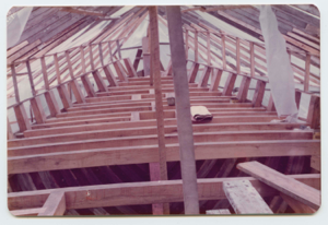 Image of Schooner Bowdoin under reconstruction