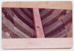 Image: Schooner Bowdoin under reconstruction, detail