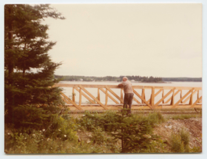 Image: Man beside ramp to water