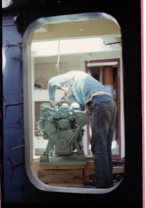Image of Schooner Bowdoin, installing engine