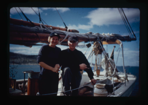Image: Donald and Miriam MacMillan on board (3 copies, 2 not S.H.)