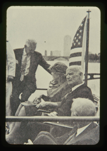Image of Donald and Miriam MacMillan on Admiral Banson's barge