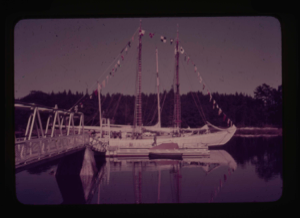 Image of The Bowdoin, docked and dressed
