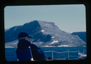Image: Donald MacMillan sitting on deck at Cape Mugford(2 copies)