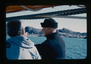 Image of Donald MacMillan and a Greenlander aboard