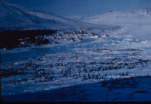 Image: Long view to Nain village in winter