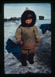 Image of Young Eskimo [Inuk] boy in parka