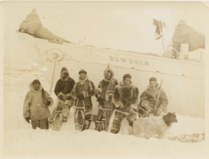 Image: Crew of Bowdoin at bow. ?,?, MacMillan, Ralph Robinson, Harold Whitehouse, Richa