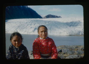 Image of Eskimo [Inuit] woman and girl at Brother John's Glacier (2 copies)