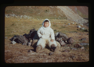 Image of Eskimo [Inuk] boy in anorak and polar bear pants (2 copies)