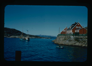 Image: Harbor and village of Sukkertoppen (2 copies)