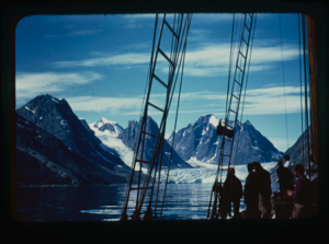 Image of Crew looking at glacier