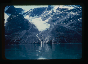 Image: Retreating glacier and small waterfall (2 copies)