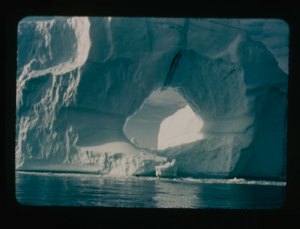 Image: Iceberg seen through hole of another iceberg