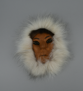 Image of caribou skin mask, male 