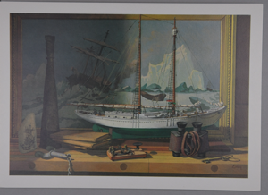 Image: Arctic Schooner Bowdoin - reproduction of painting