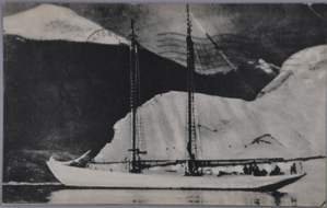 Image of The Schooner Bowdoin in the far north (with message)