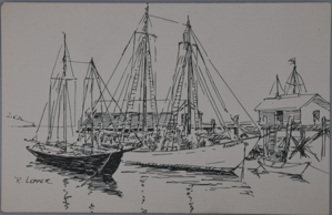Image of Pen and ink drawing of Bowdoin