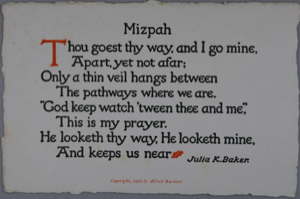 Image: Mizpah a poem