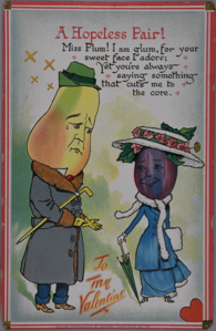 Image: To My Valentine... A hopeless Pair! (featuring Mr. Pear and Miss Plum)