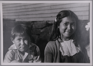 Image: Moravian Mission, Labrador - Two happy school-children in Hopedale