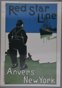 Image: Red Star Line - Anvers, New York reproduction of 1899 print (with  message)