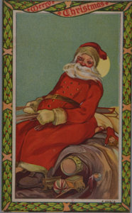 Image of Merry Christmas - Santa on his sleigh (with message)
