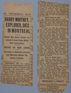 Image of Harry Whitney, Explorer, Dies in Montreal
