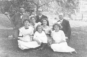 Image: Fanny A., Amy and Miriam Look, Aunt Carry, Laura Look, Jerome Look, Donald MacMillan