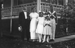 Image of The Look family with Frederick in military school dress uniform