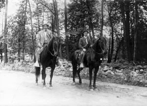 Image: Jerome Look and Donald MacMillan on horses