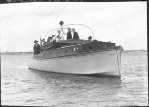 Image of Sea Dog with guests aboard. "On a picnic."