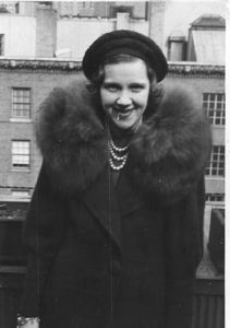 Image: Laura Look wearing coat with large fur collar