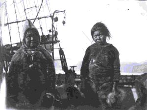 Image of 2 Inuit women aboard.