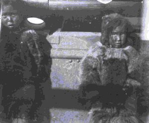 Image of 2 Inuit children aboard