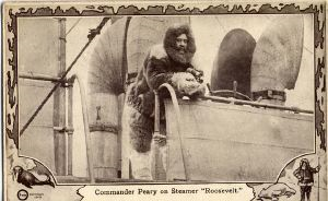 Image of Postcard: Commander Peary on deck, SS Roosevelt