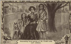 Image: Postcard: Dr. Cook's wife and children