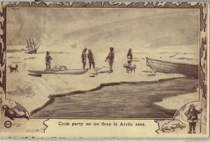 Image: Postcard: Cook Party on Ice Floes 