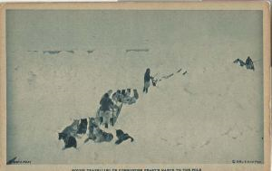 Image: Postcard: Rough travelling on Commander Peary's March to the Pole