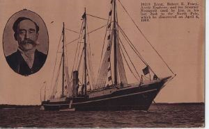 Image: Postcard: Lieut. Robert E. Peary, Arctic Explorer, and the Steamer Roosevelt