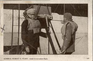 Image: Postcard: Admiral Robert E. Peary, ready for aeroplane flight