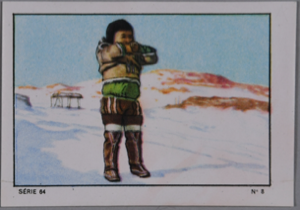 Image of Card, child standing; French expedition to Greenland  1934-1935