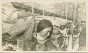 Image: Ane Petersen and baby Ole on the Bowdoin