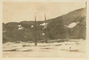 Image of The Bowdoin in ice.